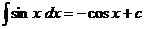 integral(sin(x)*dx) = -cos(x) + c